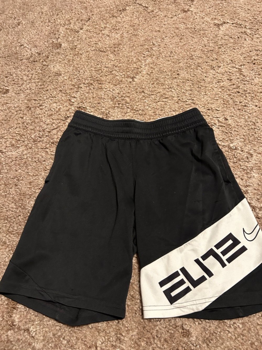 Nike Black Athletic Shorts with White ELITE Panel